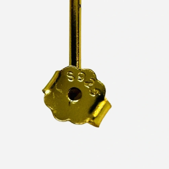 Labradorite Gold Over Sterling Teardrop Halo Post Dangle Earrings - Picture 6 of 6